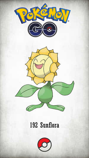 來自Pokémon GO的Sunflora寶可夢角色，帶著笑臉和綠色莖。 — 電玩遊戲 GIF 壁紙