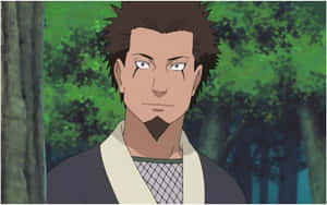 動漫角色，尖刺頭髮和山羊鬍，在森林環境中。 — 日神神楽 壁紙