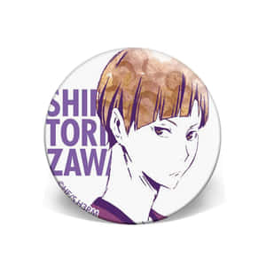 動漫角色徽章，紫色文字寫著 Shin Tori Zawa。 — 鹿丸 壁紙