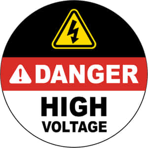 危險高電壓警告標誌，帶有閃電符號。 — 電路板 壁紙