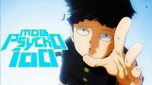 動畫角色做出和平手勢，背後有「PSYCHO-PASS」標誌。 — 路人超能100 GIF 壁紙