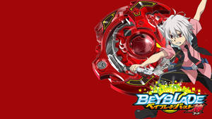 動漫角色發射紅色Beyblade，帶有像素化能量爆發。 — 三島一八 壁紙