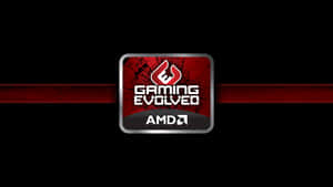 AMD Gaming Evolved 標誌，黑色背景上帶有紅色條紋 — AMD 壁紙