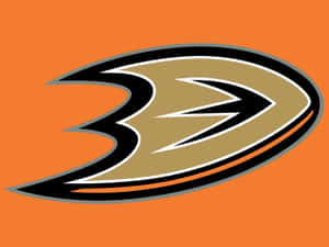 橙色、黑色和金色的 Anaheim Ducks 冰球隊標誌 — 安納海姆鴨隊 壁紙