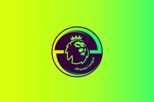 ePremier League標誌，戴冠獅子，綠色漸變背景 — 英超聯賽 GIF 壁紙