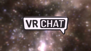 星空背景下對話氣泡中的VR CHAT標誌 — 遊戲玩家標誌 壁紙