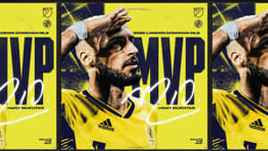 Hany Mukhtar 身穿黃色足球球衣，手放在額頭上，作為 2022 年 MLS MVP。 — 運動 壁紙