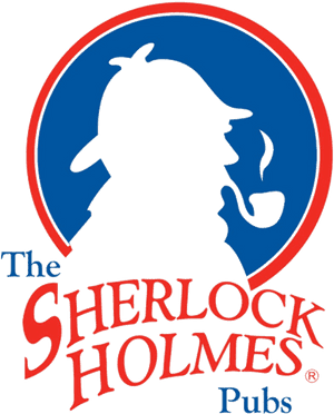 Sherlock Holmes Pubs 標誌，附剪影和文字