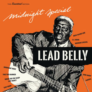 Lead Belly 的《Midnight Special》專輯封面，插圖中的音樂家正在彈吉他。 — 專輯封面 壁紙