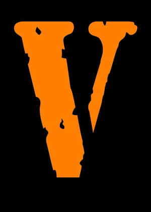 黑色背景上滴落的橙色字母V。 — 乾淨 壁紙