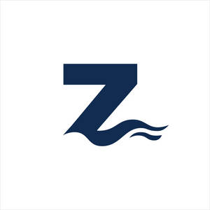在白色背景上帶有波浪圖案的風格化海軍藍色字母 Z。 — 字母 Z 壁紙