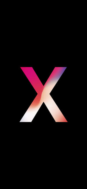 在黑色背景上發光的漸層 X — iPhone Air 壁紙