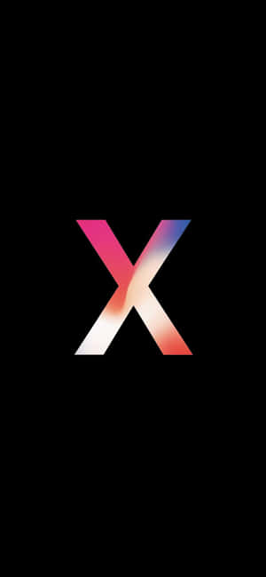 在黑色背景上發光的漸變X。 — iPhone Air 壁紙