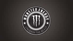 Monster Energy標誌，帶有爪痕和星星，在深灰色背景上 — Monster Energy 壁紙