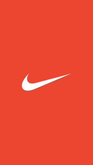白色Nike swoosh標誌在橙色背景上 — 紅色美學 iPhone 壁紙