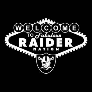 黑色背景上的白色 Welcome to Fabulous Raider Nation 標誌 — 運動 壁紙