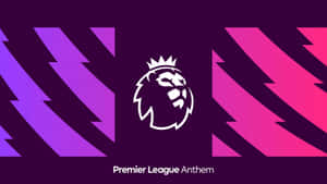 Premier League Anthem 標誌，獅子和皇冠在紫色和粉紅色背景上。 — 英超聯賽 GIF 壁紙