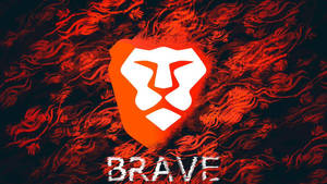 Brave瀏覽器標誌，帶有獅子徽章，背景為火紅色 — 獅子頭 壁紙