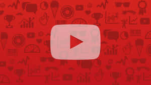 YouTube 標誌，背景為社交媒體和內容圖示圖案。 — YouTube 標誌 壁紙