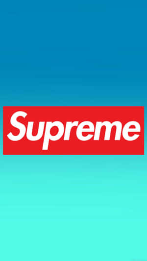 Supreme標誌在藍色藍綠色漸變背景上 — 酷炫iPhone 壁紙