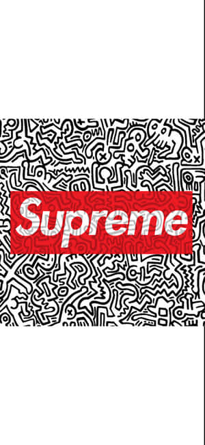 紅色Supreme標誌在黑白抽象背景上 — iPhone 18 Pro Max 壁紙