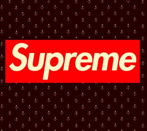 帶有錨點圖案背景的Supreme品牌標誌 — 紅色至尊 壁紙