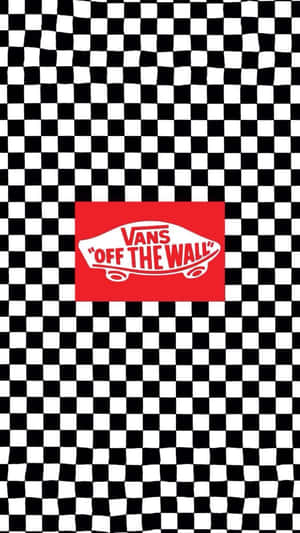 Vans Off The Wall標誌在波浪黑白格紋背景上。 — Vans 標誌 壁紙