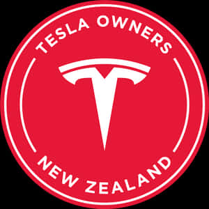 紅白圓形設計的Tesla Owners New Zealand標誌。