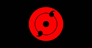黑色背景上帶有三個黑色巴紋的紅色圓形動漫符號。 — 火影忍者 壁紙