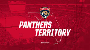 佛羅里達黑豹隊球隊品牌，紅色佛羅里達地圖輪廓上帶有「Panthers Territory」文字。 — 卡羅來納黑豹隊 壁紙