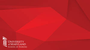 紅色幾何抽象背景，帶有University of Maryland School of Nursing標誌 — 教育 壁紙