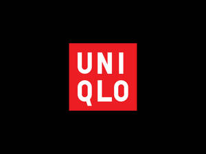 UNIQLO品牌標誌，紅白配色，黑色背景 — Off white 標誌 壁紙