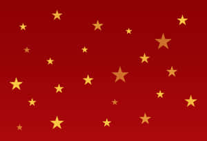紅色背景上散落著不同大小的金色星星 — 紅色至尊 壁紙