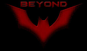 紅色蝙蝠標誌，帶有六邊形圖案和'BEYOND'文字，背景為黑色。 — 未來蝙蝠俠 GIF 壁紙