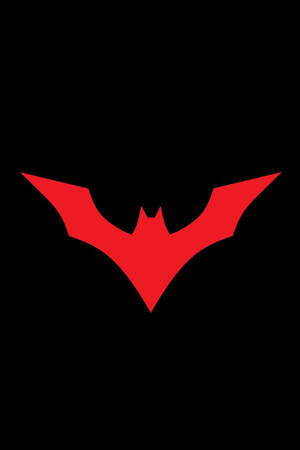 黑色背景上的紅色蝙蝠符號 極簡標誌 — 蘋果標誌 iPhone 壁紙