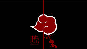 紅色曉組織雲朵符號，帶有血跡和日文字，背景為黑色。 — Marshmello iPhone 壁紙