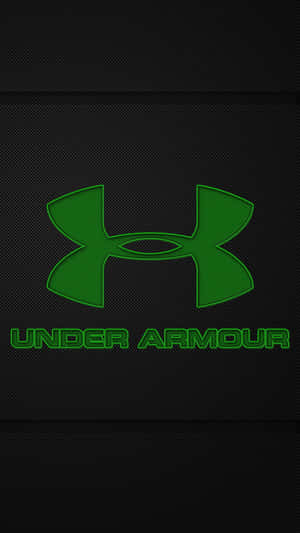 綠色Under Armour標誌在黑色紋理布料背景上。 — 低對比 壁紙