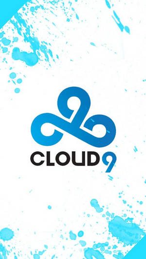 Cloud9標誌在白色背景上帶有藍色油漆飛濺 — 藍色美學電腦 壁紙