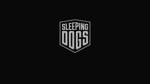 銀色六邊形標誌，黑色背景上帶有 sleeping dogs 文字 — 睡狗 壁紙