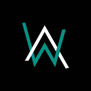 青綠色和白色風格化W標誌在黑色背景上 — Soundcloud 壁紙