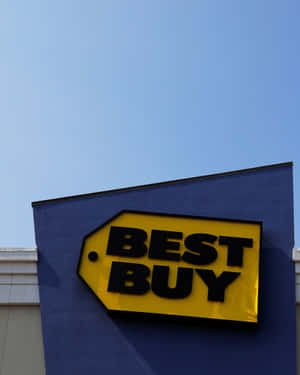 Best Buy商店標誌襯著清澈的藍天 — 最佳購買 壁紙
