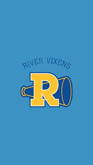 River Vixens 運動隊標誌，藍色背景上帶有黃色R和望遠鏡。 — 河谷鎮 壁紙