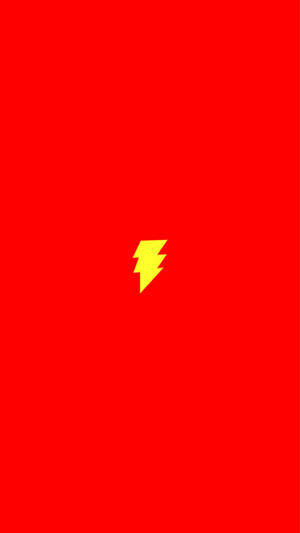 紅色背景上的黃色閃電 — 蘋果標誌 iPhone 壁紙