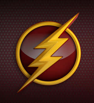 The Flash 超級英雄標誌，黃色閃電在紅色六角形背景上。 — 榮耀Magic V Flip 2 壁紙