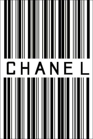 黑白條碼，中央有CHANEL文字。 — 2:3 壁紙