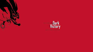 黑色龍剪影在紅色背景上跳躍，帶有 Dark Victory 文字。 — 深色主題 壁紙