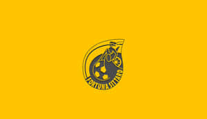 Fortuna Sittard 足球俱樂部標誌，自行車手在球上，黃色背景 — 慶祝 壁紙