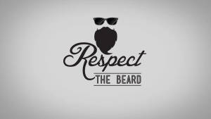 帶有戴太陽眼鏡的鬍鬚和文字「Respect THE BEARD」的標誌 — 標誌 壁紙