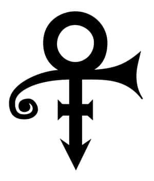 Prince 標誌性的黑色符號標誌在白色背景上 — Galaxy Z Fold 6 壁紙