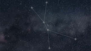 一個明亮的星座在黑暗的星空中以白色勾勒，伴隨著星雲雲層。 — 暮光 壁紙